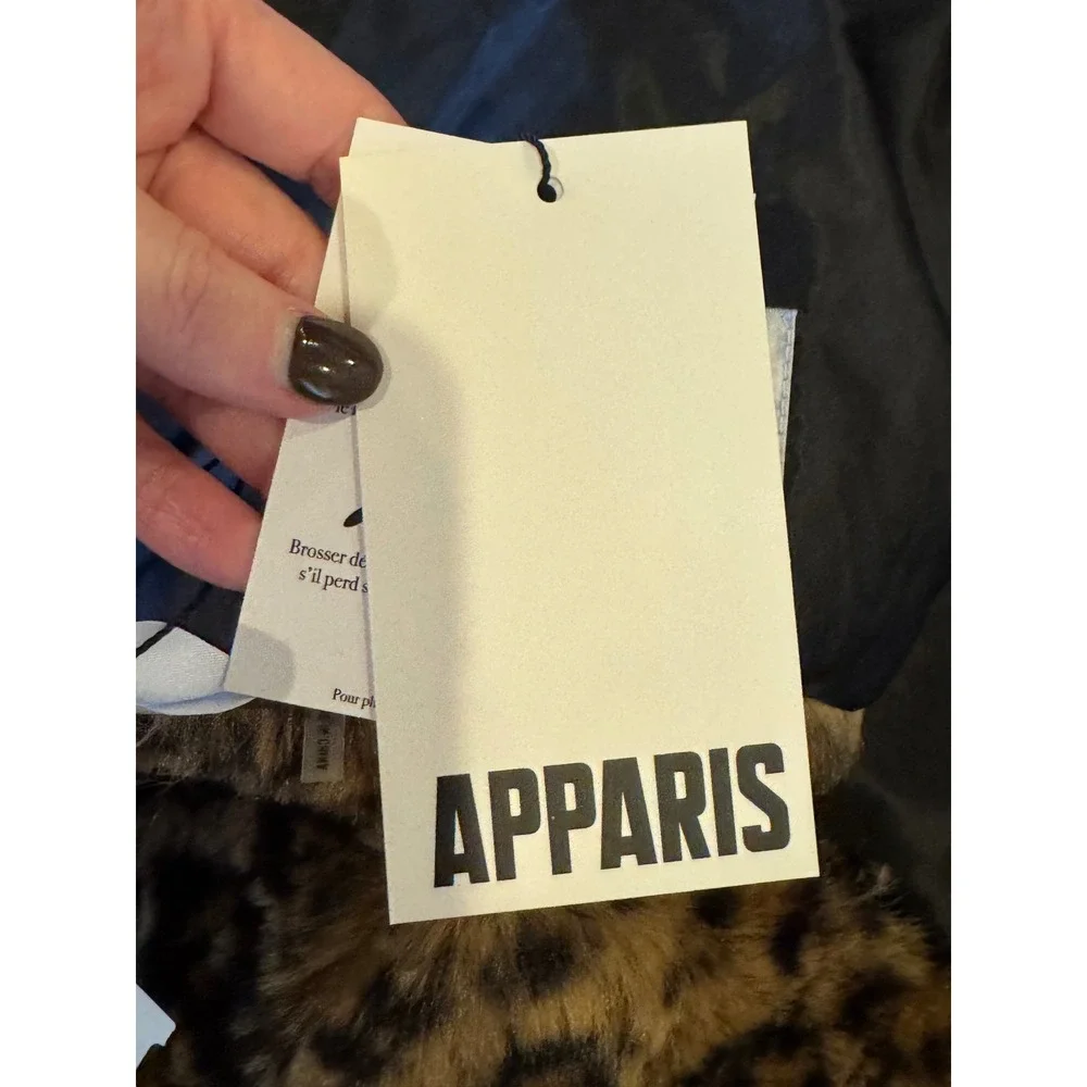 Apparis Scarf Jasper Leopard Print Faux Fur Trendy‎ Outerwear Outdoor Chic NWT